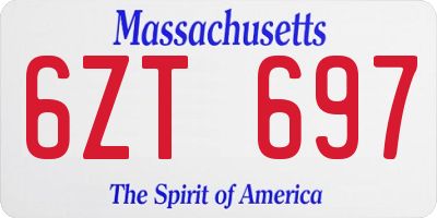 MA license plate 6ZT697
