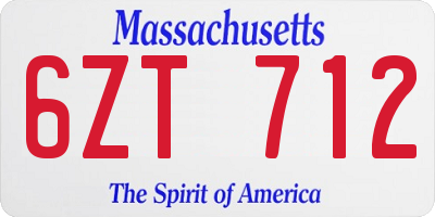 MA license plate 6ZT712