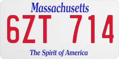 MA license plate 6ZT714