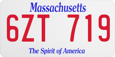 MA license plate 6ZT719