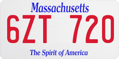 MA license plate 6ZT720
