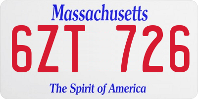 MA license plate 6ZT726