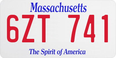 MA license plate 6ZT741