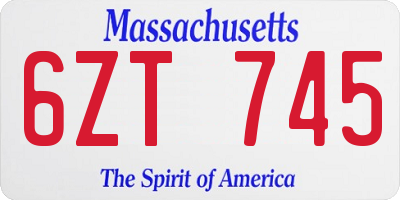 MA license plate 6ZT745