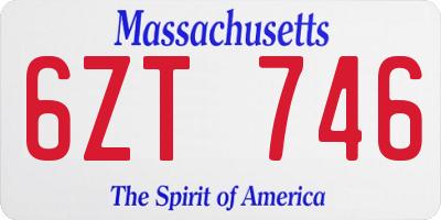 MA license plate 6ZT746