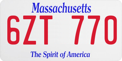 MA license plate 6ZT770