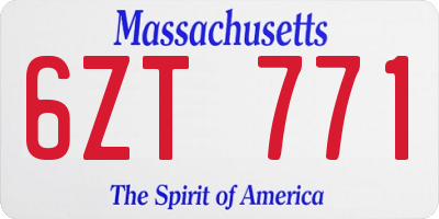MA license plate 6ZT771