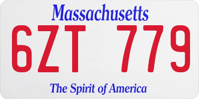 MA license plate 6ZT779