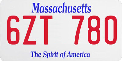 MA license plate 6ZT780
