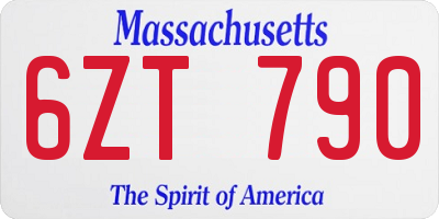 MA license plate 6ZT790