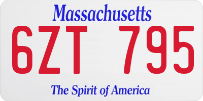 MA license plate 6ZT795