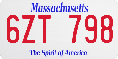 MA license plate 6ZT798