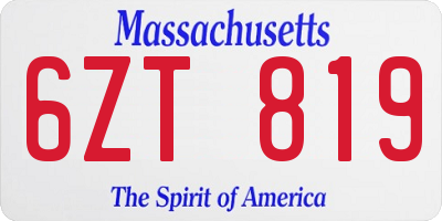 MA license plate 6ZT819