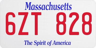 MA license plate 6ZT828