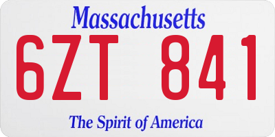 MA license plate 6ZT841