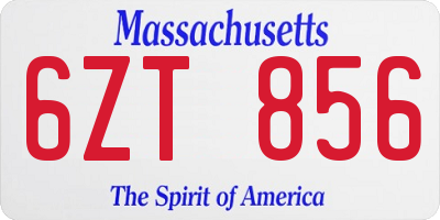MA license plate 6ZT856