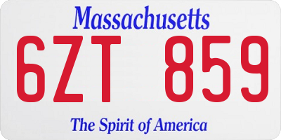 MA license plate 6ZT859