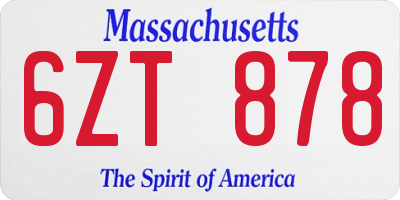MA license plate 6ZT878