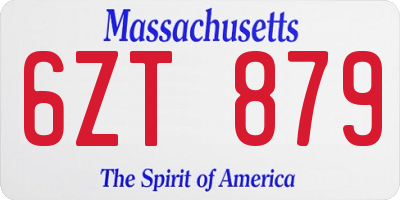 MA license plate 6ZT879