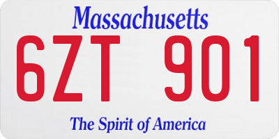 MA license plate 6ZT901