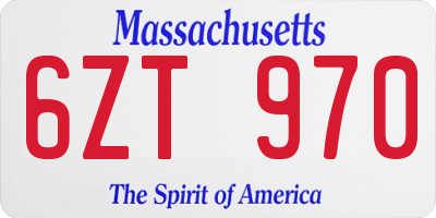 MA license plate 6ZT970