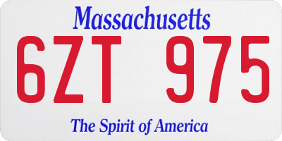 MA license plate 6ZT975