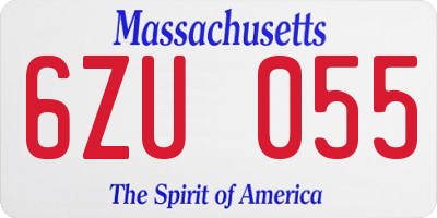 MA license plate 6ZU055