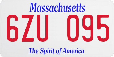 MA license plate 6ZU095