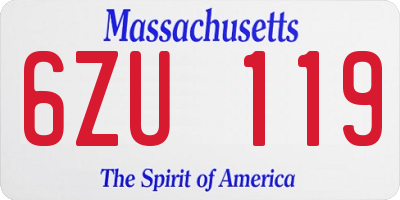 MA license plate 6ZU119