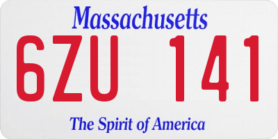 MA license plate 6ZU141