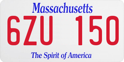 MA license plate 6ZU150