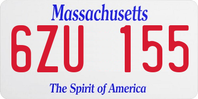 MA license plate 6ZU155