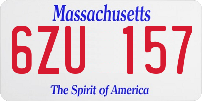 MA license plate 6ZU157