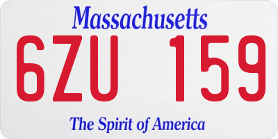 MA license plate 6ZU159