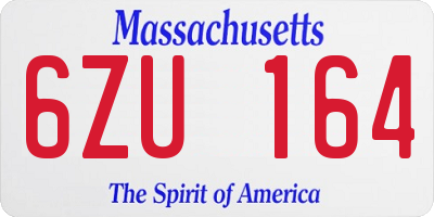 MA license plate 6ZU164