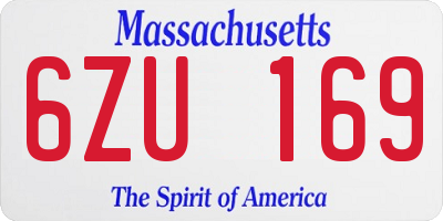 MA license plate 6ZU169