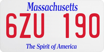 MA license plate 6ZU190