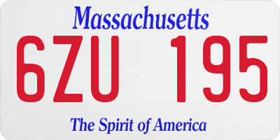 MA license plate 6ZU195