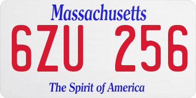 MA license plate 6ZU256