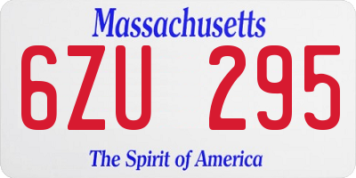 MA license plate 6ZU295