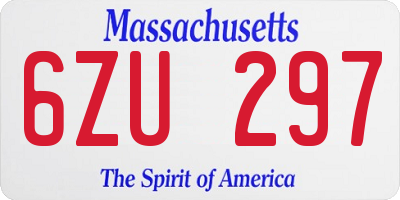 MA license plate 6ZU297