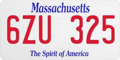 MA license plate 6ZU325