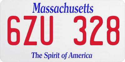 MA license plate 6ZU328