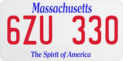 MA license plate 6ZU330