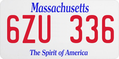 MA license plate 6ZU336