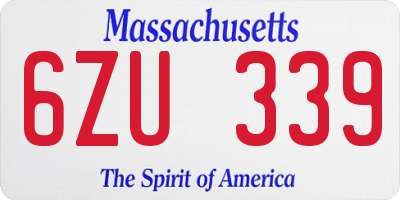 MA license plate 6ZU339