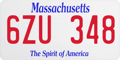 MA license plate 6ZU348
