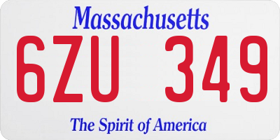 MA license plate 6ZU349