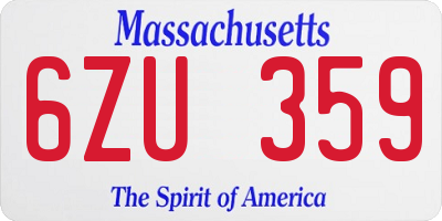 MA license plate 6ZU359