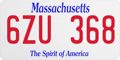 MA license plate 6ZU368